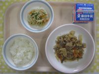ご飯、五目きんぴら、切干し大根の中華サラダ