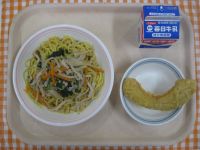 ひやし中華、かぼちゃの天ぷら