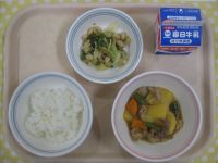 ご飯、肉じゃが、大豆サラダ