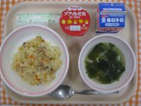 やきめし、中華スープ、ヨーグルト