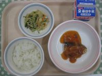 ご飯、さかなの野菜あんかけ、ごぼうサラダ