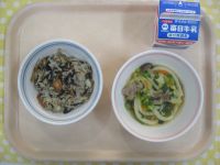 ひじきごはん、かやくうどん