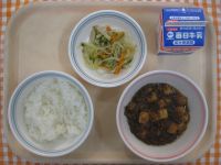 ご飯、マーボー豆腐、バンサンスウ