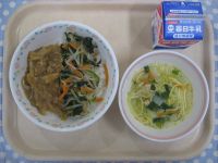 ビビンバ、塩ちゃんこ汁