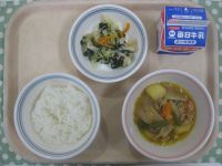 ご飯、肉じゃが、ほうれん草とツナのサラダ