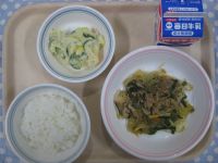 ご飯、チャプチェ、ポテトサラダ