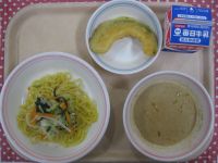 豆乳坦々つけ麺、かぼちゃの天ぷら