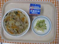 豚丼、枝豆とツナのサラダ