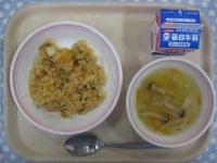 キムチチャーハン、春雨スープ